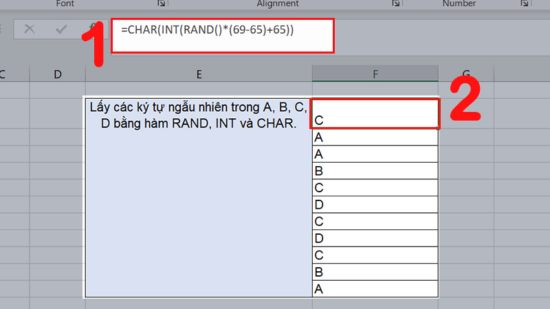 Hàm RAND kết hợp với hàm INT, CHAR để lấy ký tự ngẫu nhiên