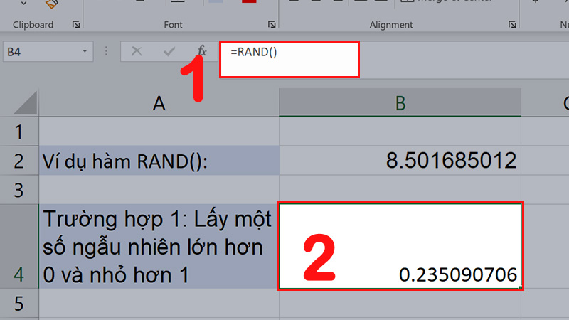 Hàm RAND mặc định