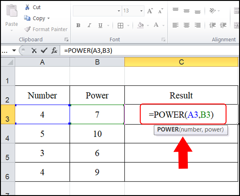 Hàm Số Mũ trong Excel