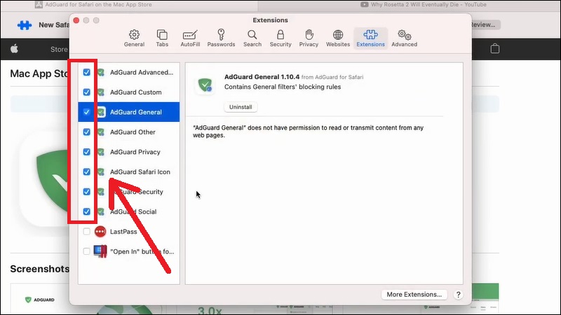 T&iacute;ch chọn bật tất cả c&aacute;c đề xuất AdGuard y&ecirc;u cầu