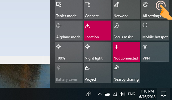 Mở tất cả cài cài đặt