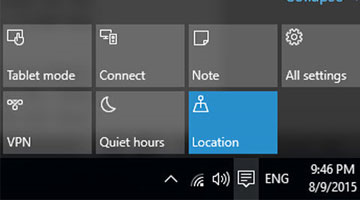 Thay đổi các nút bật tắt nhanh trên thanh thông báo Windows 10