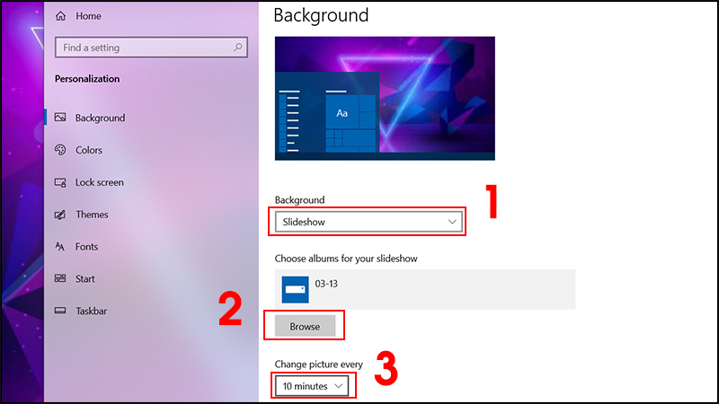 Cách tự động thay đổi hình nền trên máy tính Windows 10 đơn giản -  