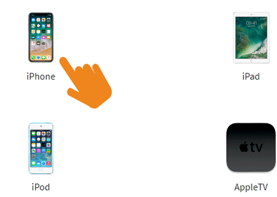 Chọn thiết bị của bạn ở đây iPhone