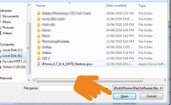 Chọn bản Firmware đ&atilde; lưu