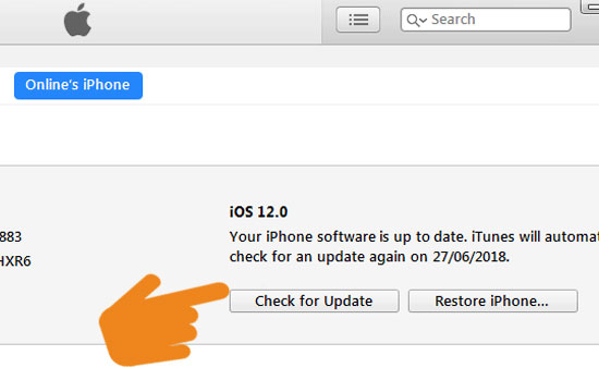 Bấm giữ ph&iacute;m Shift v&agrave; chọn Check for Update