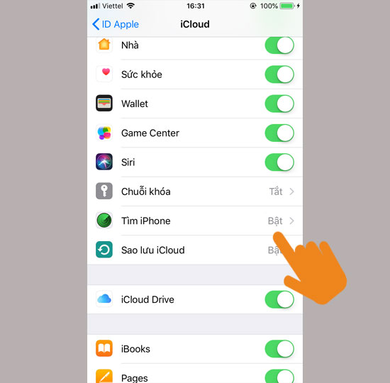 Đăng nhập iCloud và bật tìm iPhone