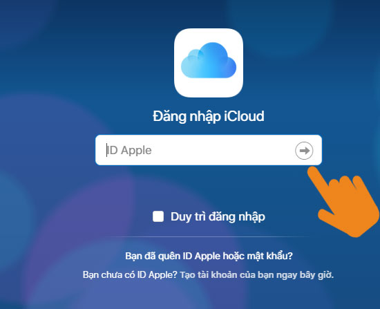 ​Đăng nhập tài khoản icloud của bạn
