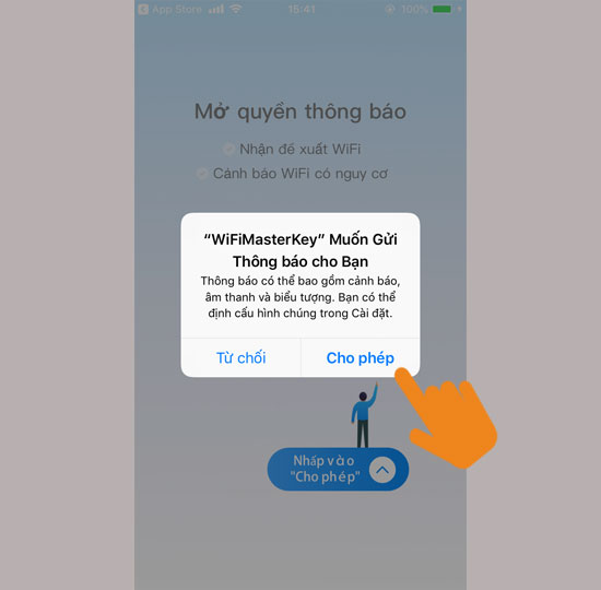 Cho phép quyền truy cập ứng dụng