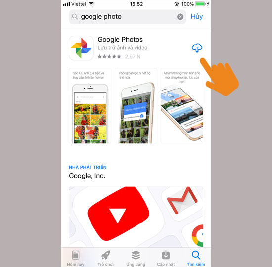 ​Tìm và tải về ứng dụng Google Photo
