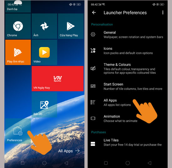 Giao diện Windows Phone 10 trên Android - Thegioididong.com