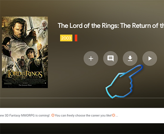 Bước 3: Sau khi chọn phim,  bạn có thể tải xuống hoặc bấm nút nút Play để xem ngay.