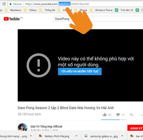 Xóa hàng chữ watch?= trên link 