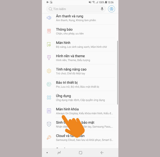 Cài đặt màn hình khóa