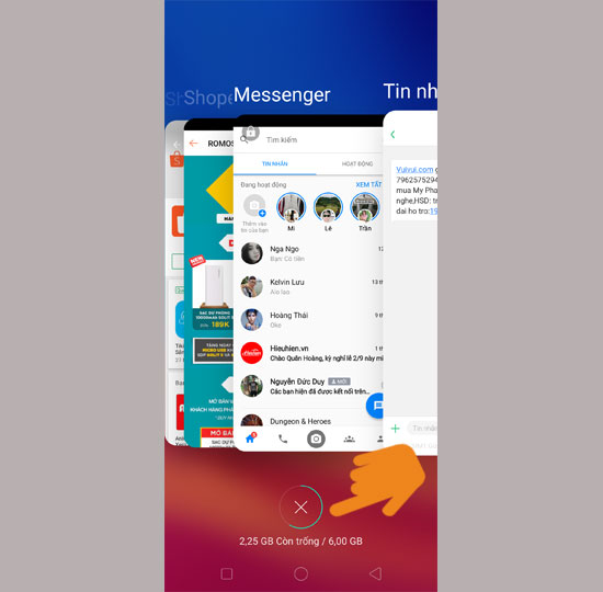 Chọn biểu tượng đa nhiệm v&agrave; tắt c&aacute;c ứng dụng đang chạy ngầm