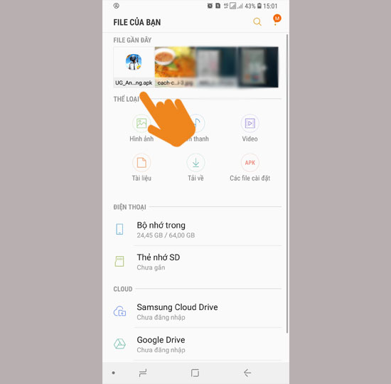 Mở file apk đã tải về bên trên