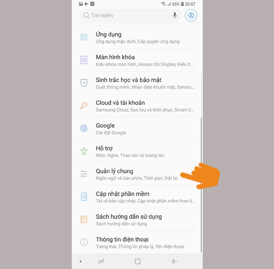 Cài đặt quản lý chung