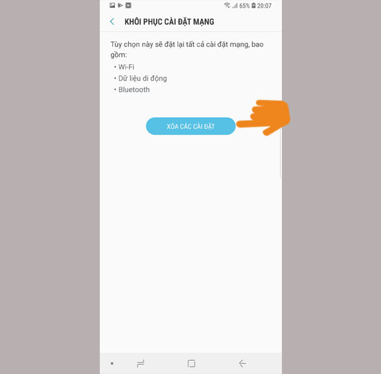 ​Xóa các cài đặt