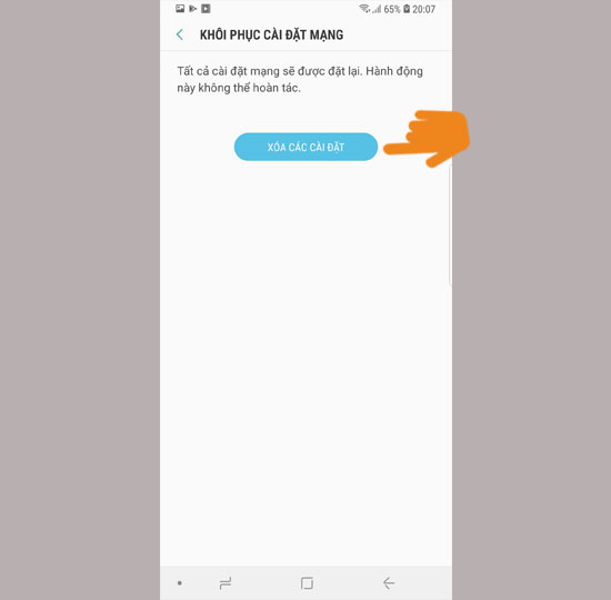 ​Xóa các cài đặt