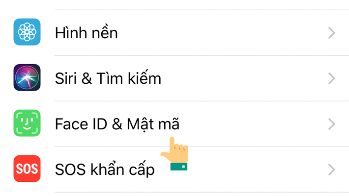 face id v&agrave; mật m&atilde;