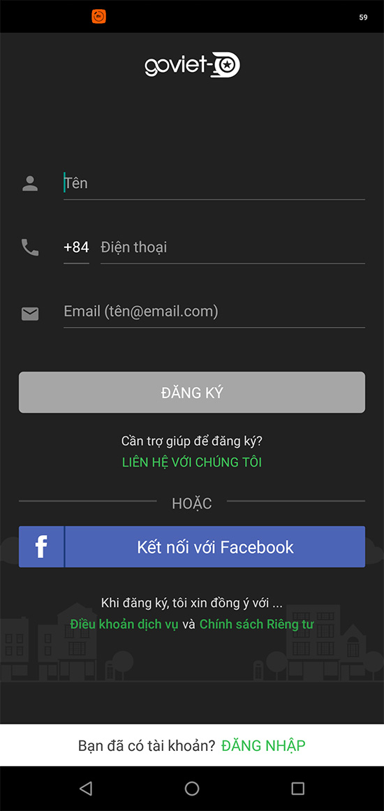Điền đầy đủ thông tin yêu cầu
