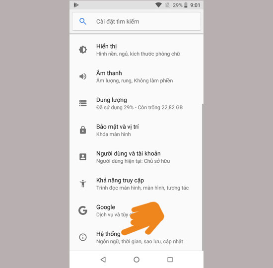 Cài đặt hệ thống