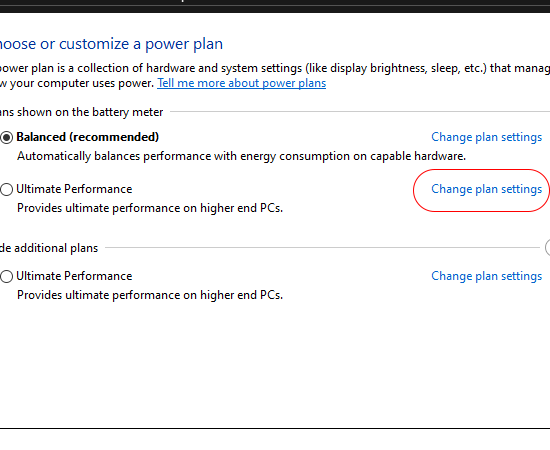 Tiếp tục chọn Change Plan Settings