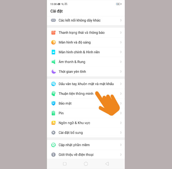 Cài đặt thuận tiện thông minh