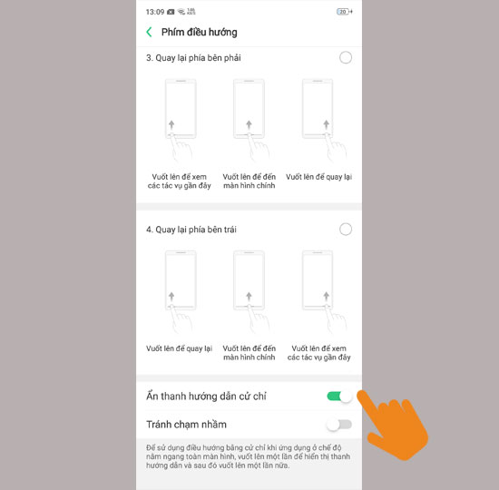 Ẩn thanh hướng dẫn cử chỉ