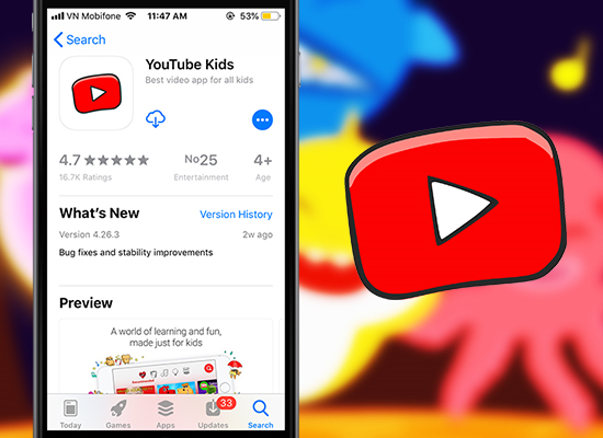 Tải và cài đặt ứng dụng youtube kids