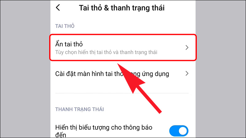 Vào Ẩn tai thỏ để điều chỉnh các trạng thái thanh