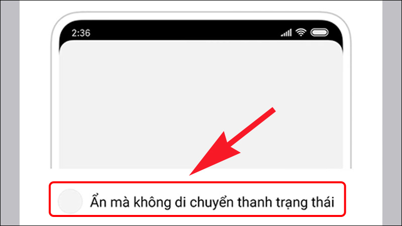 Trạng thái thanh không di chuyển sẽ hạn chế chiếm diện tích