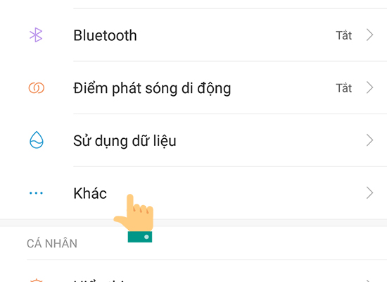 vào mục khác