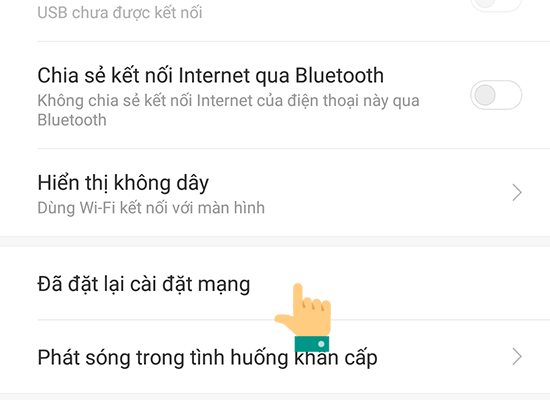 đặt lại cài đặt mạng