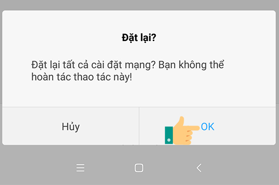 bấm ok xác nhận