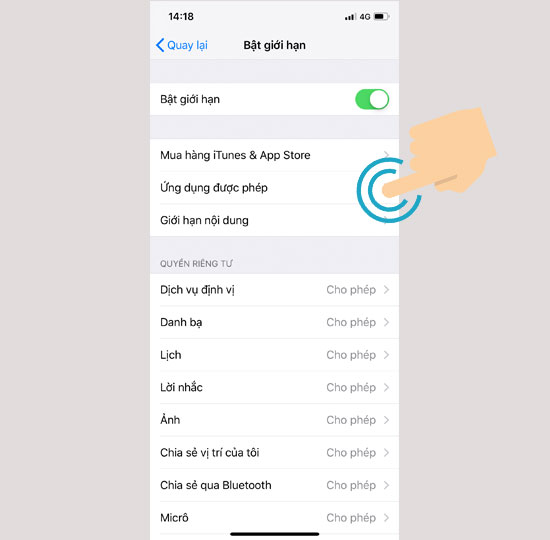 Ứng dụng được phép