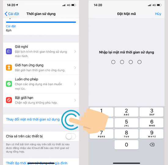 Đặt mật khẩu giới hạn