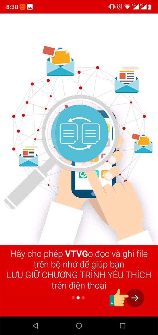 Thông báo yêu cầu quyền truy cập vào thiết bị.