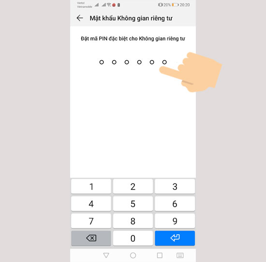Nhập mã PIN bảo mật