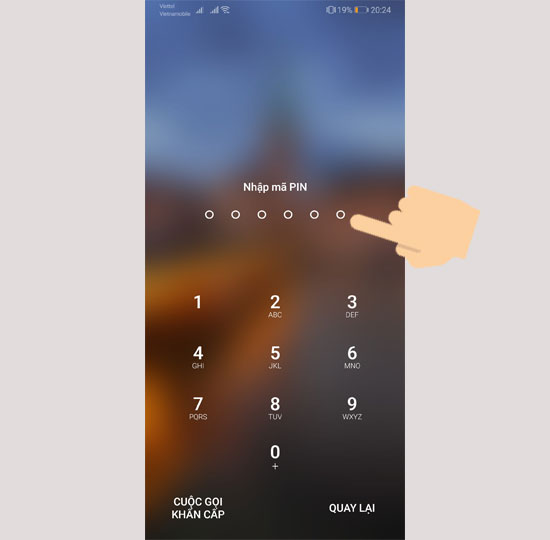 Nhập mã PIN để vào không gian riêng tư