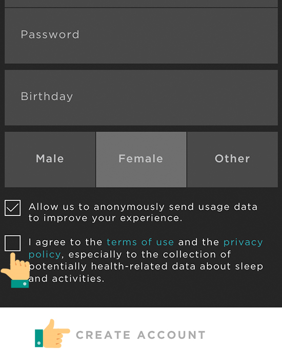 nhập thông tin tài khoản