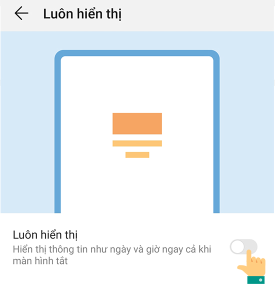 bật luôn hiển thị