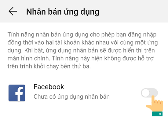 bật ứng dụng cần nh&acirc;n bản