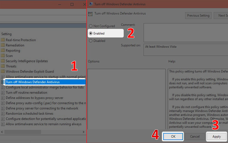 Tắt Windows Defender trên Windows 10 (3)