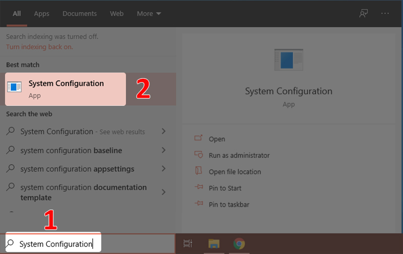 Mở System Configuration