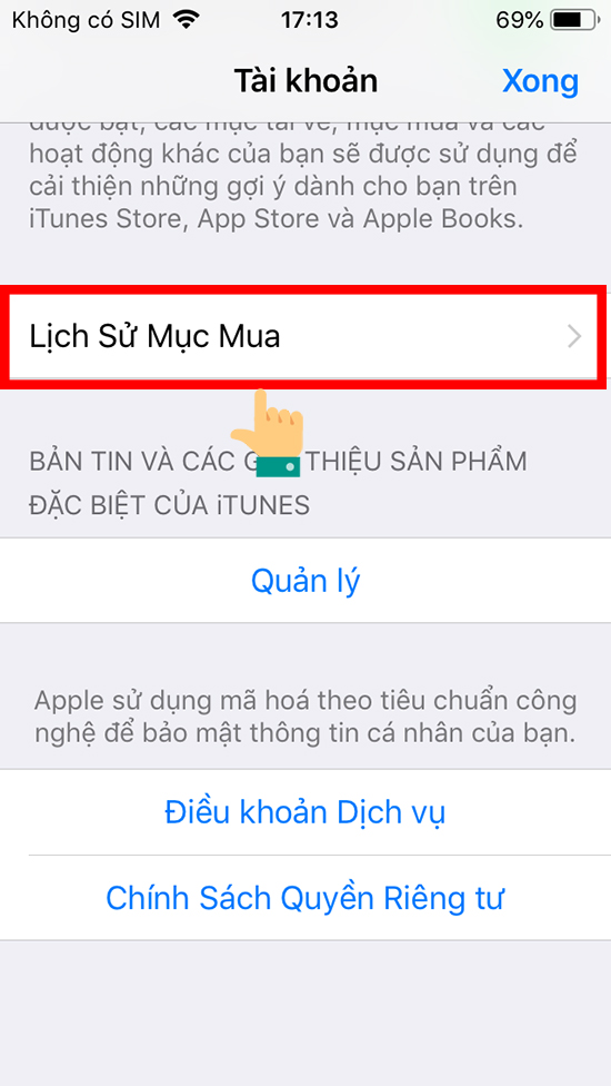 Nhấn v&agrave;o mục 