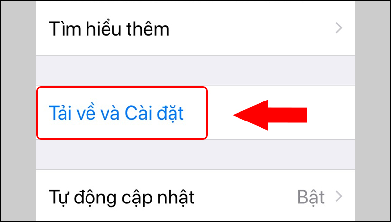 Tiến hành cập nhật