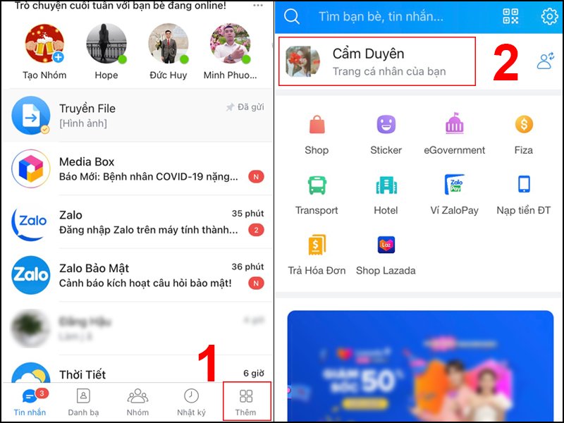 Truy cập vào Trang cá nhân