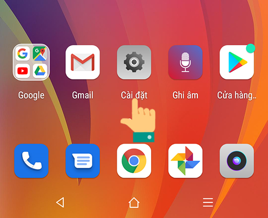 Bạn chọn Cài đặt