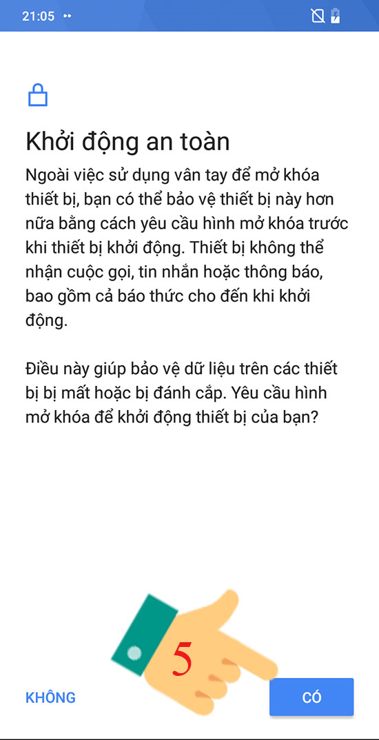 bạn nhấp vào "CÓ" để tiếp tục quá trình